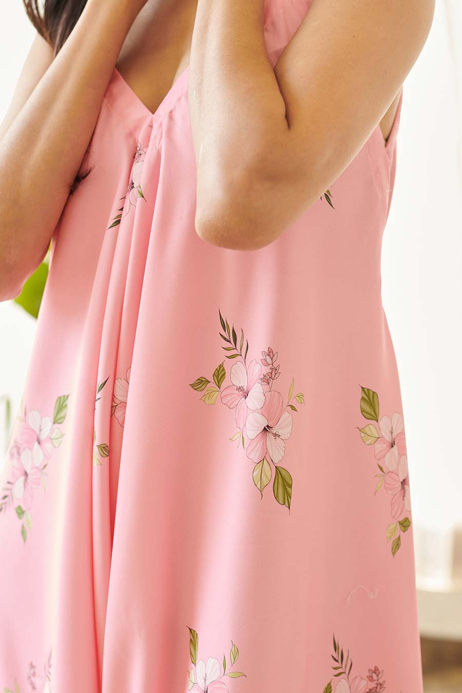 Pink Floral Print Palazzo Jumpsuit