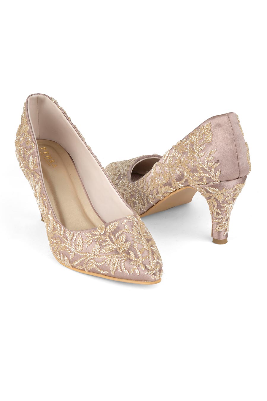 Light Purple Embroidered Heel Stilettos