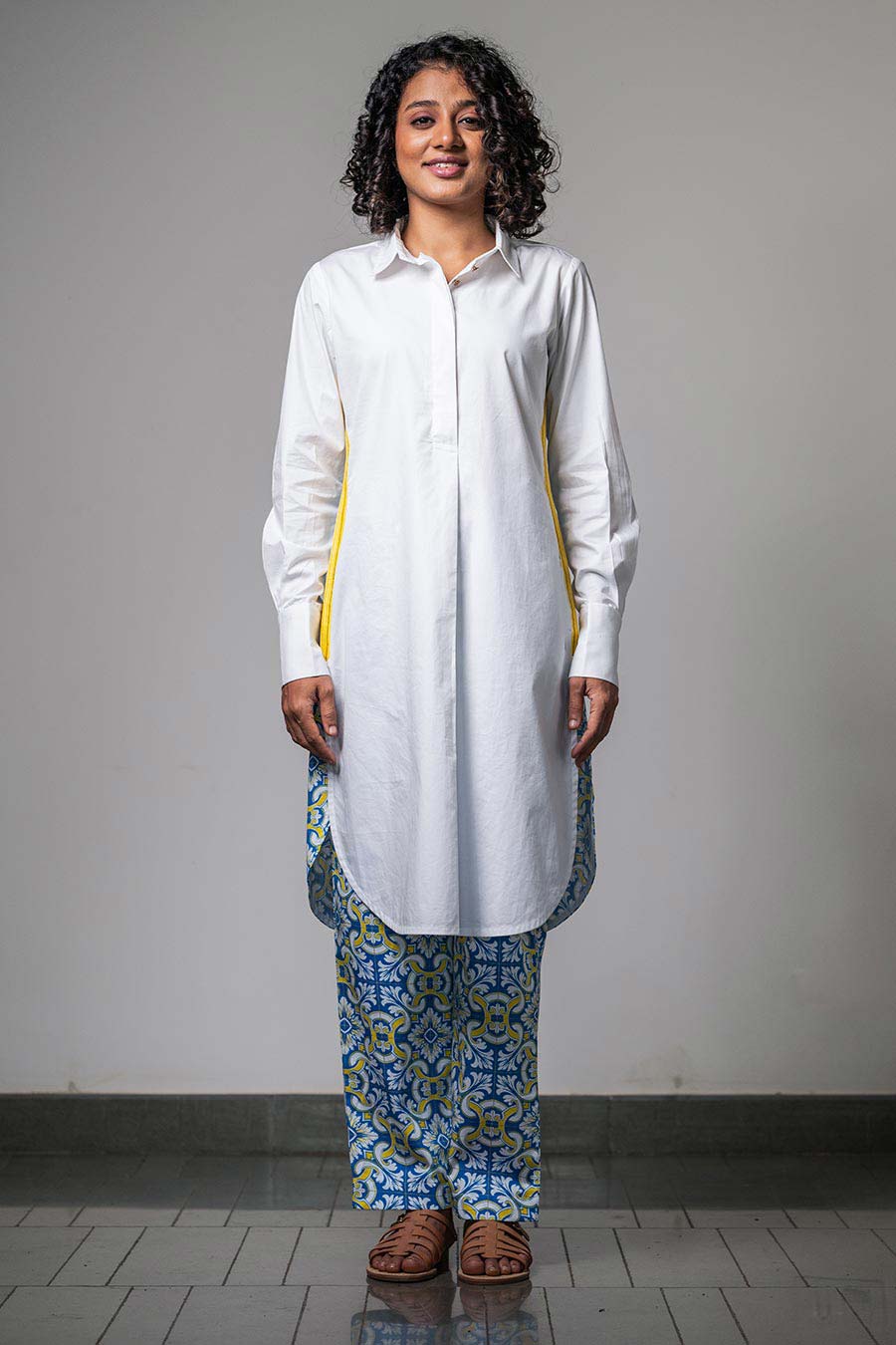 White Printed Mix-N-Match Azulejos Kurta Set