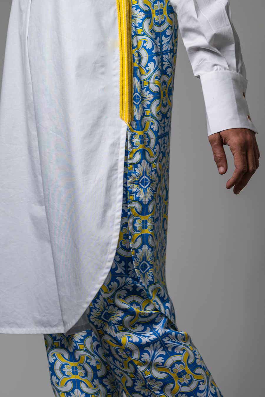 White Printed Mix-N-Match Azulejos Kurta Set