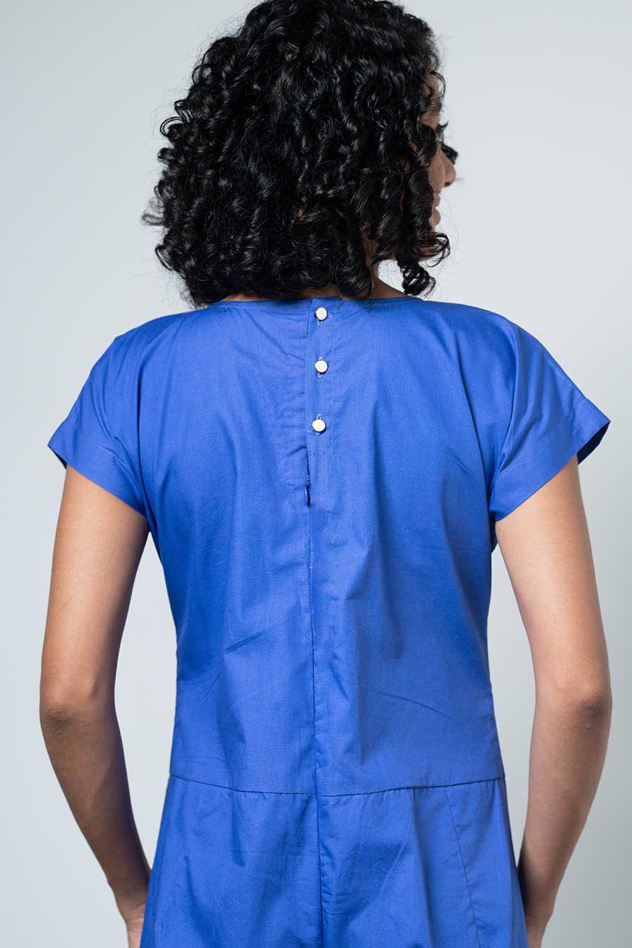 Blue Printed Linkage Jumpsuit