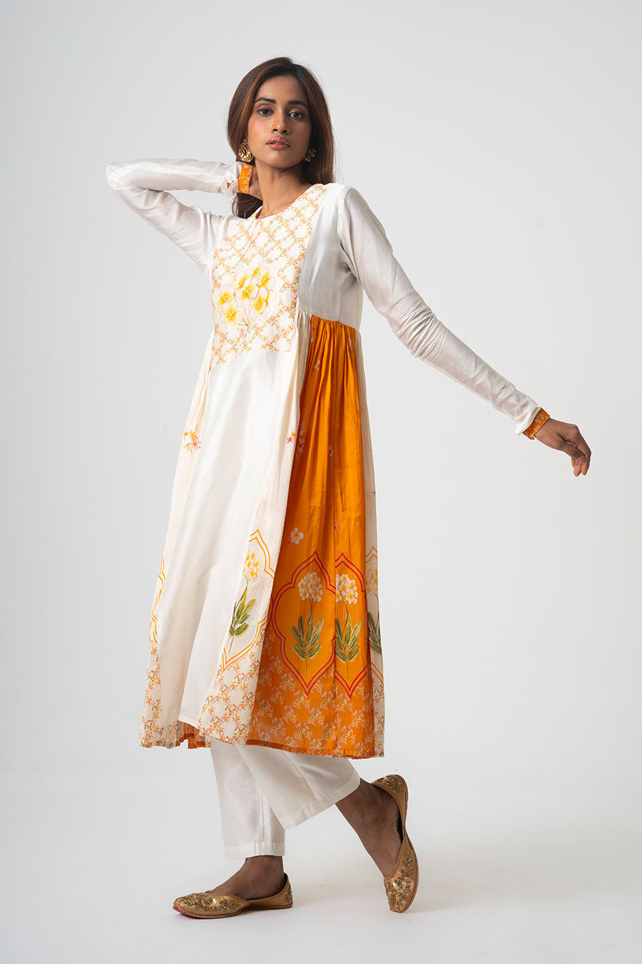 Ivory Chafa Sol Anarkali & Pant Set