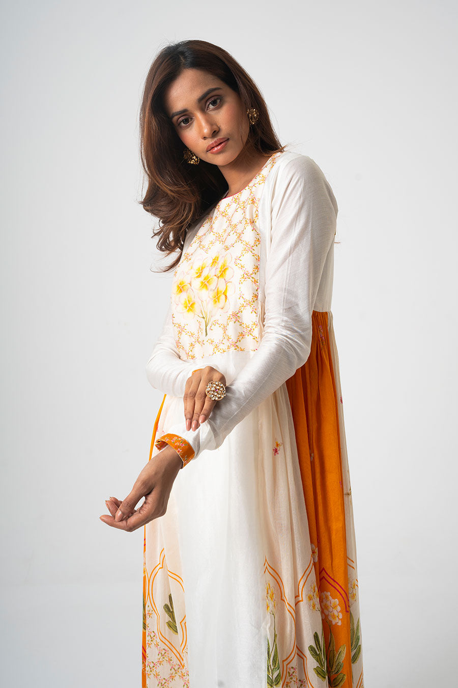 Ivory Chafa Sol Anarkali & Pant Set