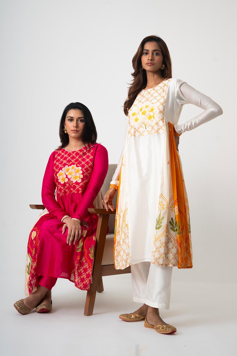 Ivory Chafa Sol Anarkali & Pant Set