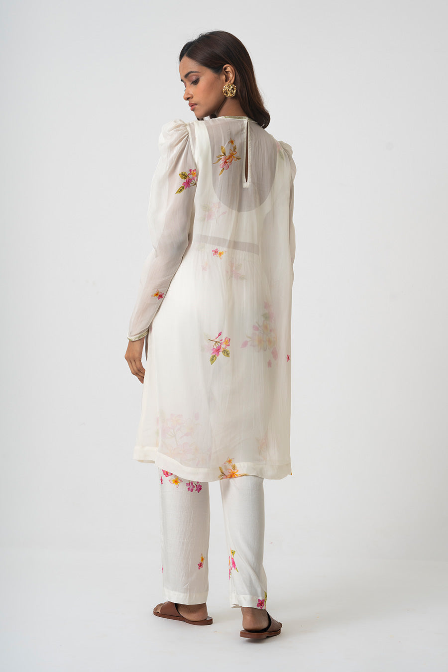 Ivory Chafa Blossom Printed 3Pc Co-Ord Set