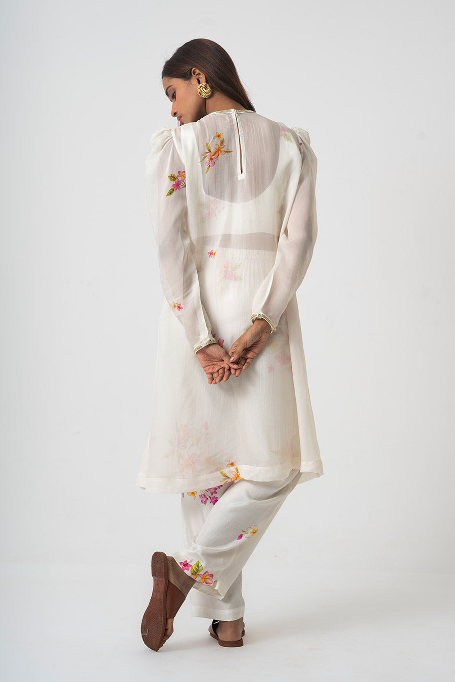 Ivory Chafa Blossom Printed 3Pc Co-Ord Set