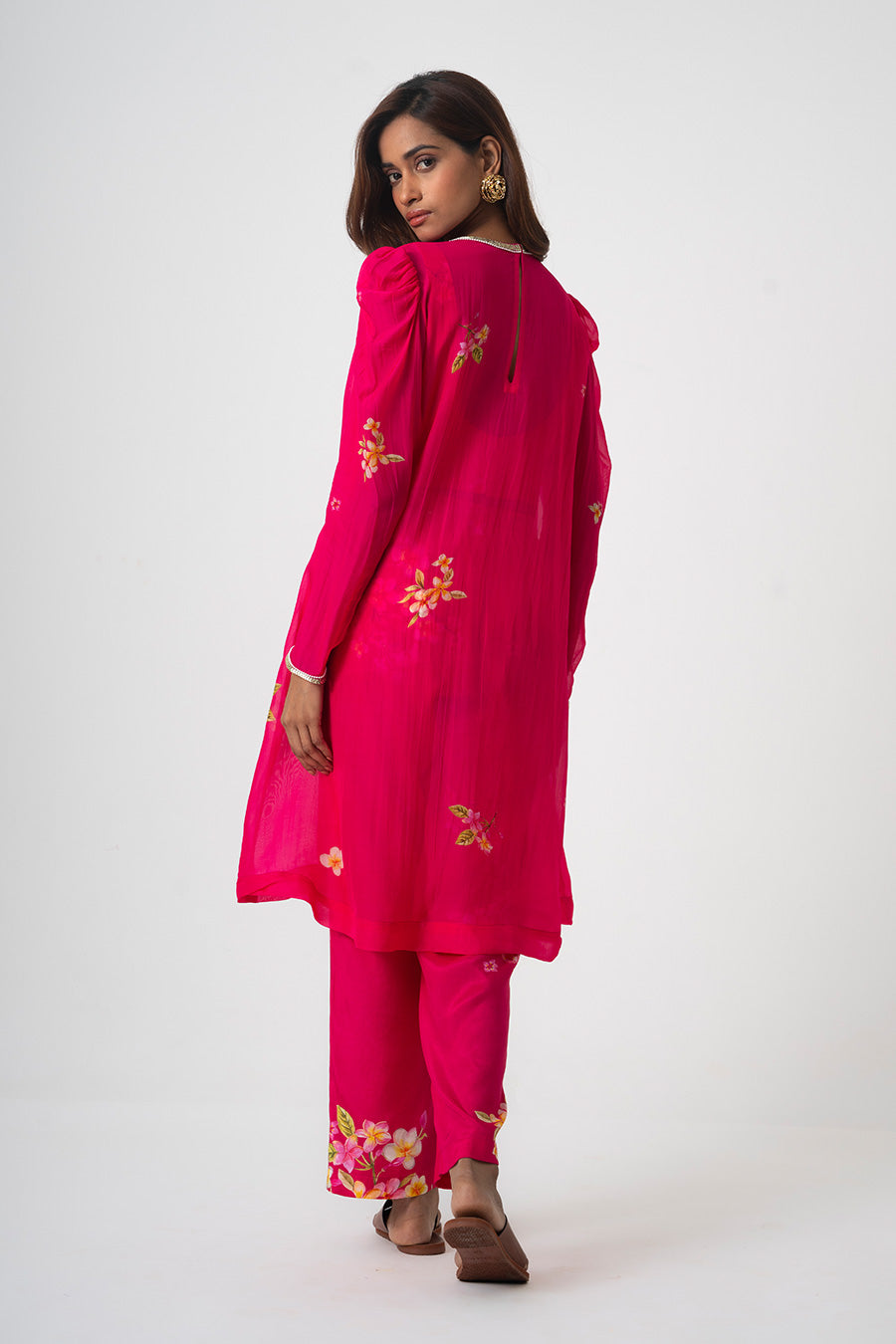 Pink Chafa Blossom Printed 3Pc Co-Ord Set