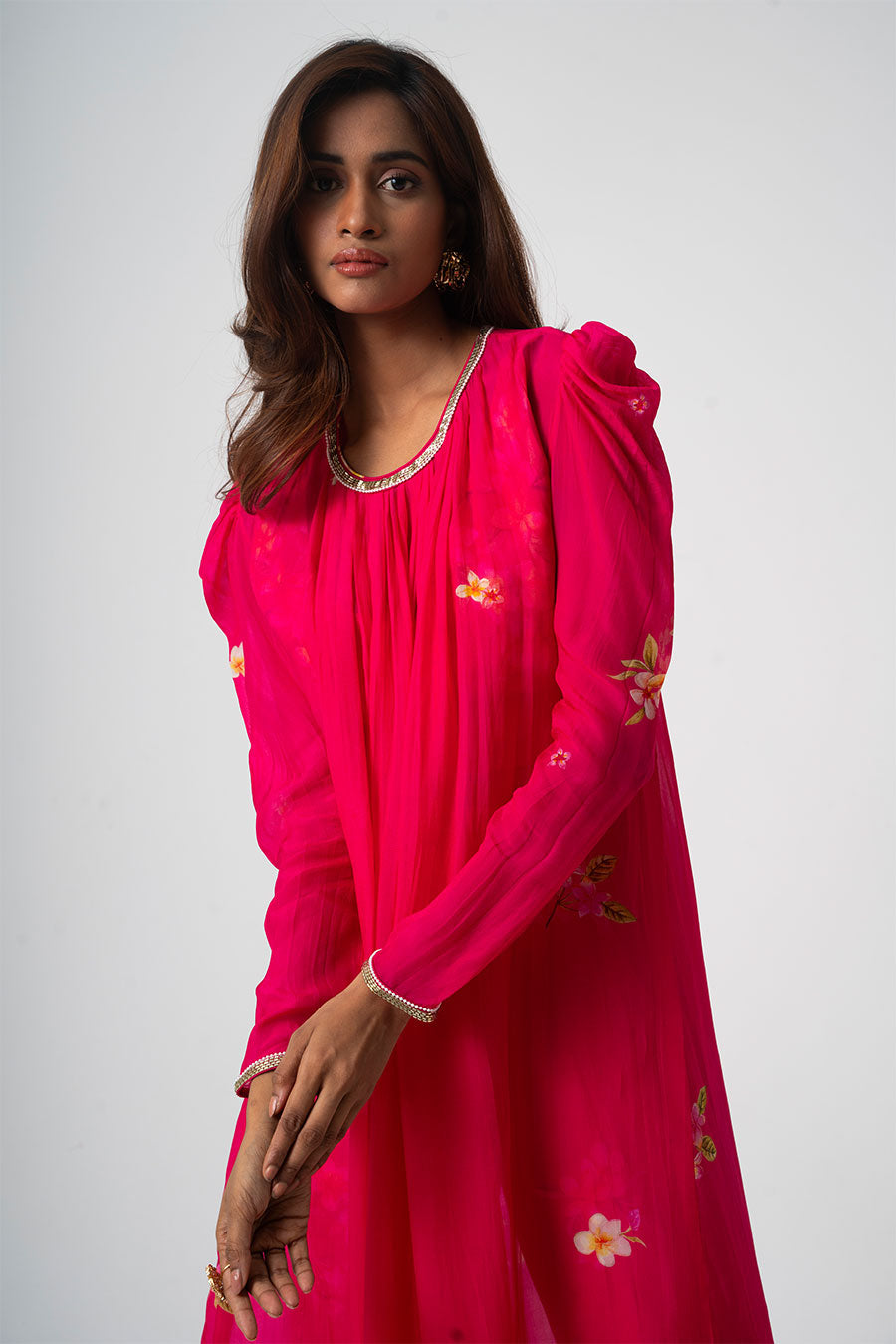 Pink Chafa Blossom Printed 3Pc Co-Ord Set
