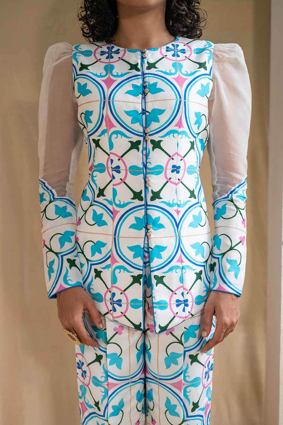 Multicolour Printed Retro Revival Co-ord Set