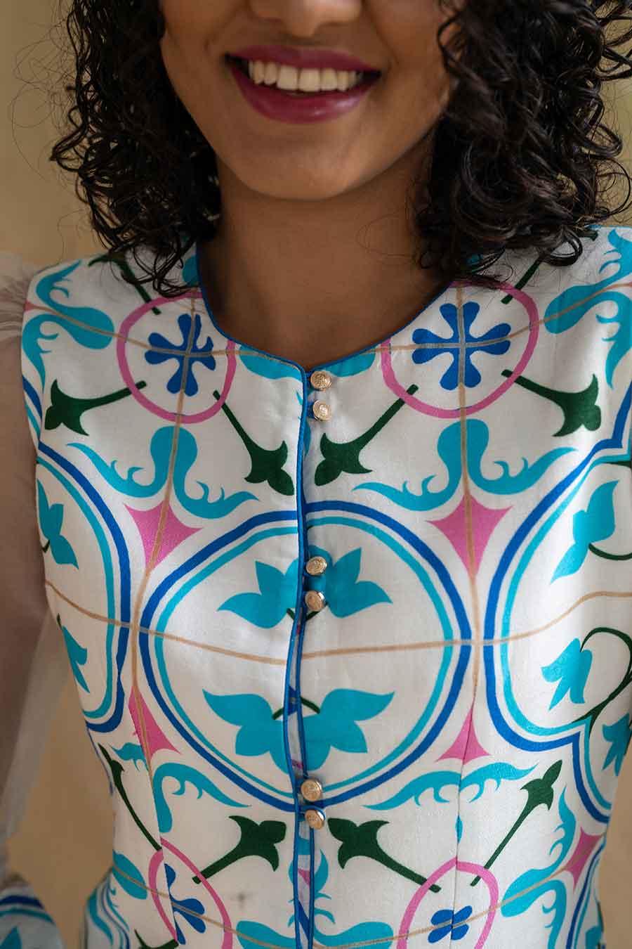 Multicolour Printed Retro Revival Co-ord Set