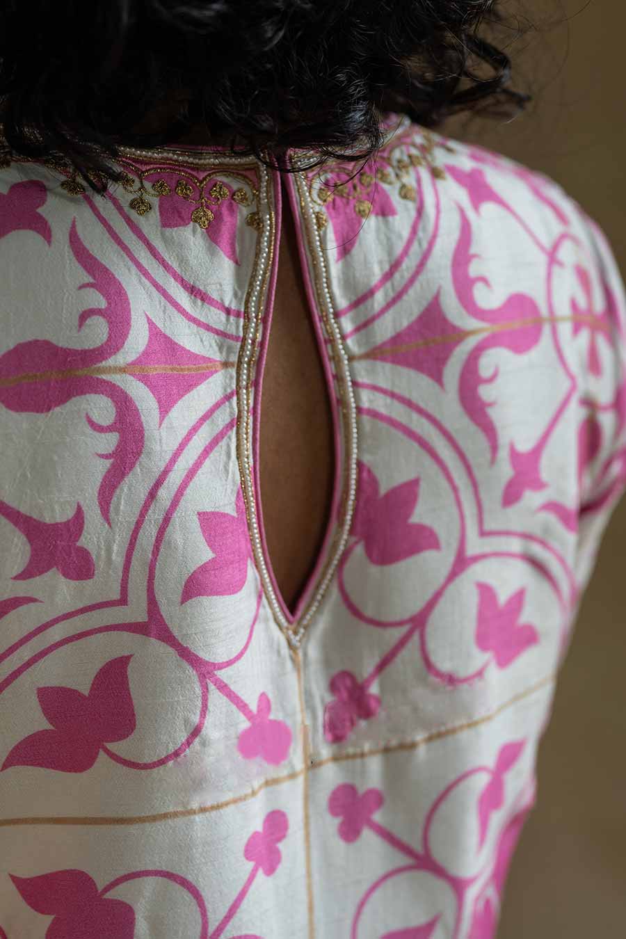 Pink Printed Blossom & Blush Kurta Set