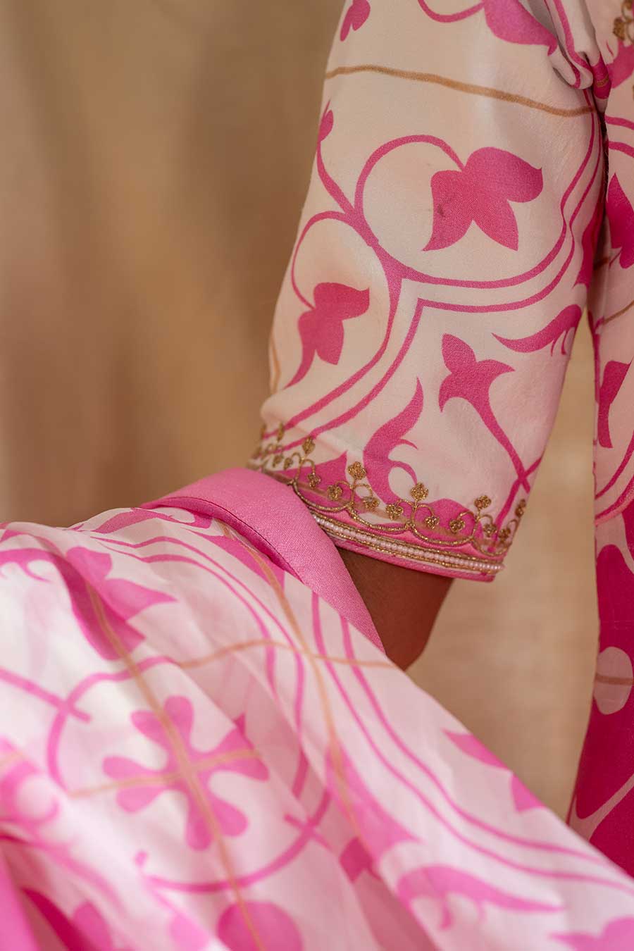 Pink Printed Blossom & Blush Kurta Set