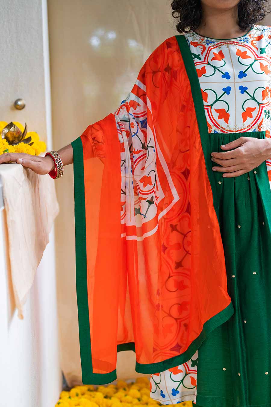 Multicolour Printed Zesty Zellige Kurta Set