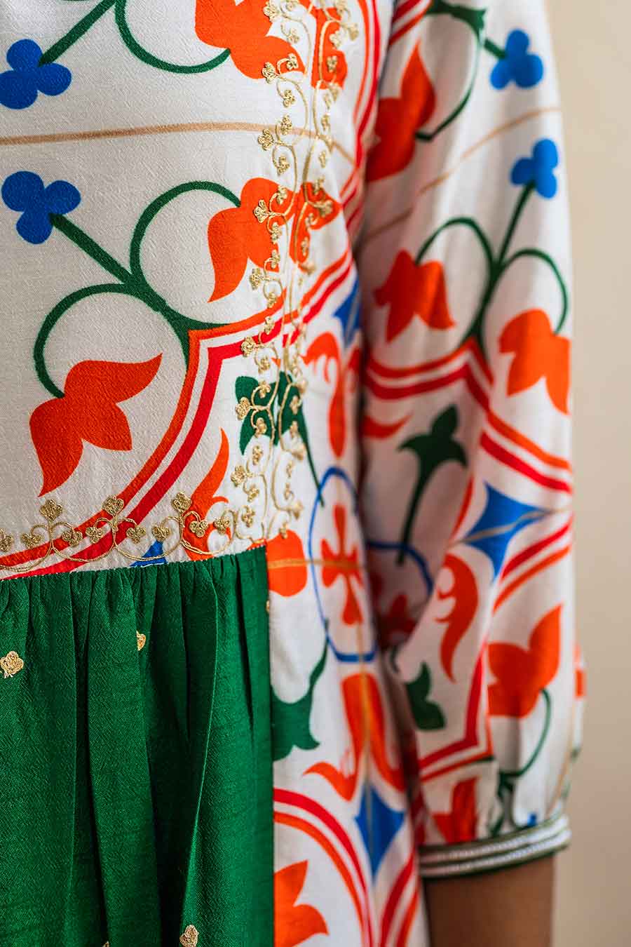 Multicolour Printed Zesty Zellige Kurta Set