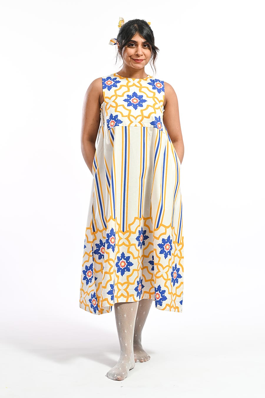 Amarelo Miramar Mosaic Printed Dress