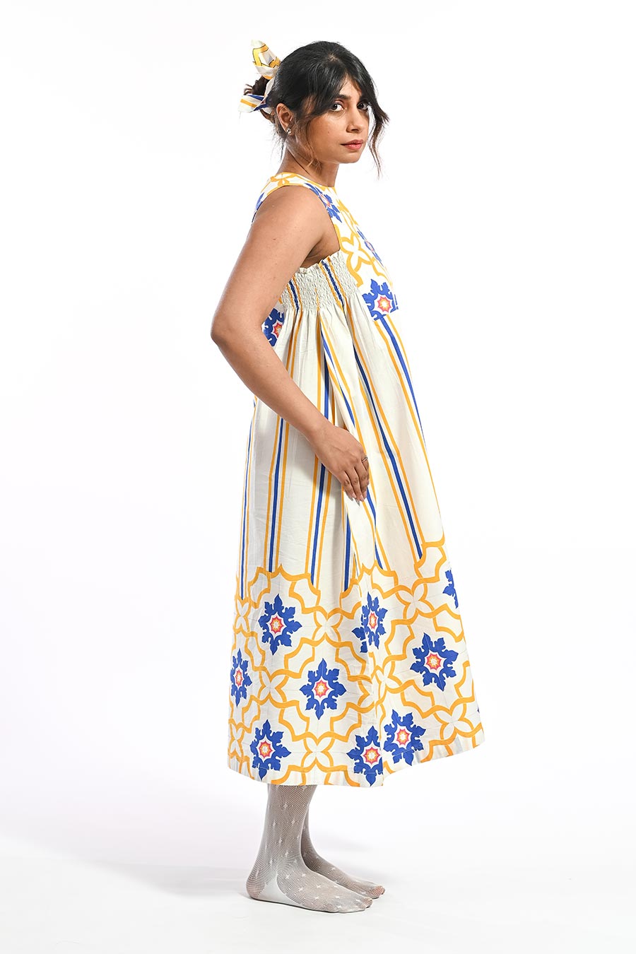 Amarelo Miramar Mosaic Printed Dress