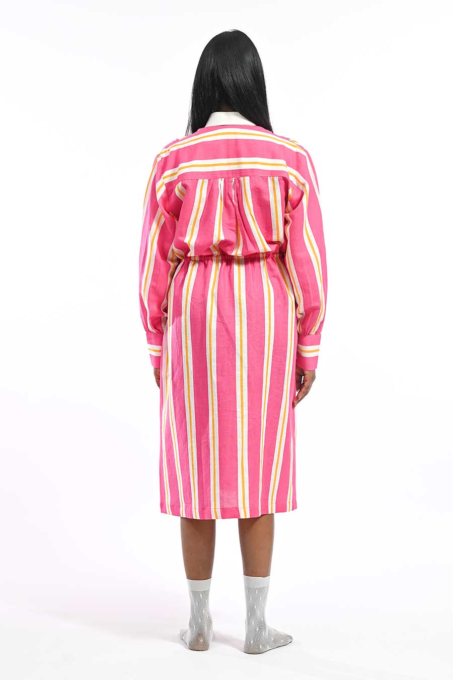 Rosa Patto Pink Printed Shirt Dress