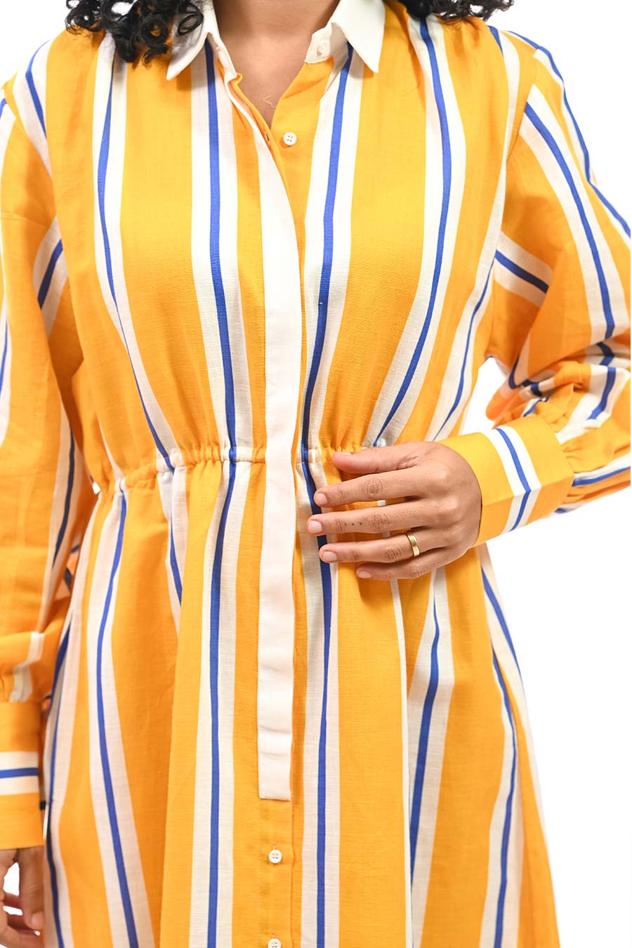Amarelo Patto Yellow Printed Shirt Dress
