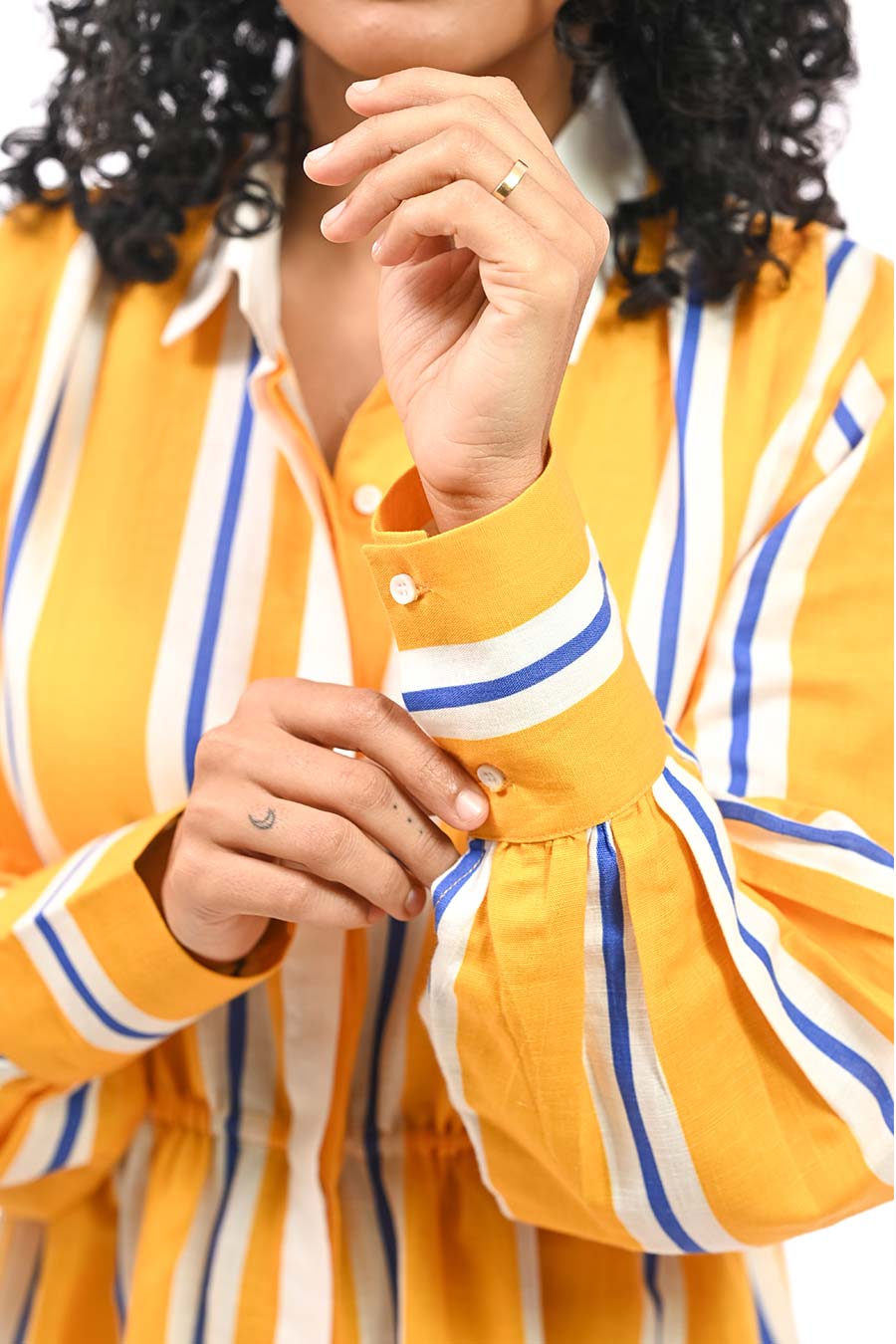 Amarelo Patto Yellow Printed Shirt Dress