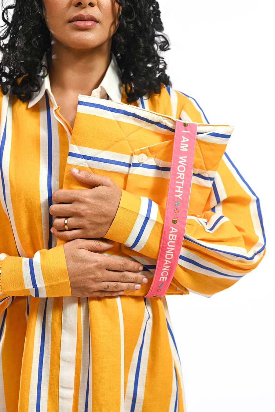 Amarelo Patto Yellow Printed Shirt Dress