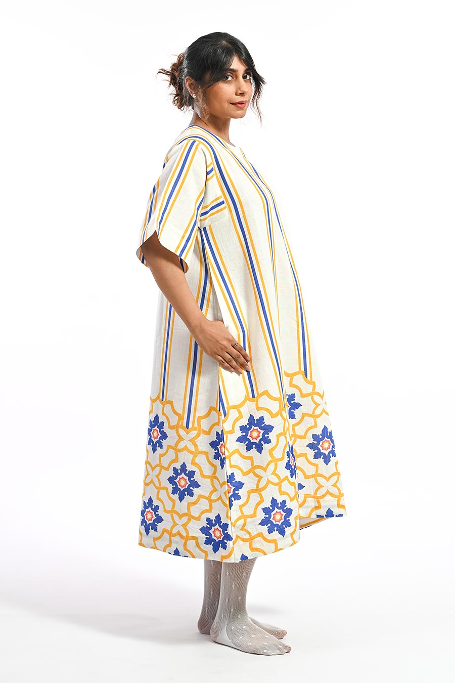 Amarelo Campal Mosaic Printed Dress