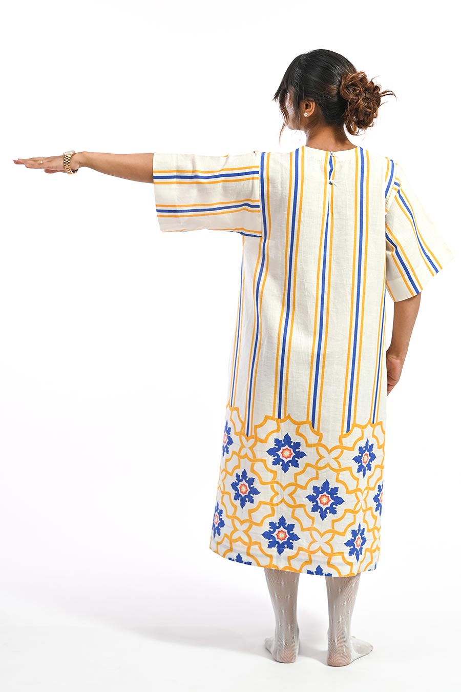 Amarelo Campal Mosaic Printed Dress
