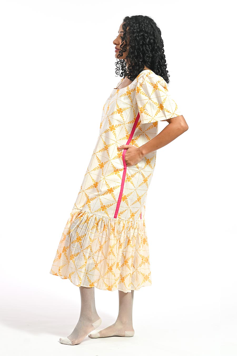Amarelo Morjim Mosaic Printed Dress