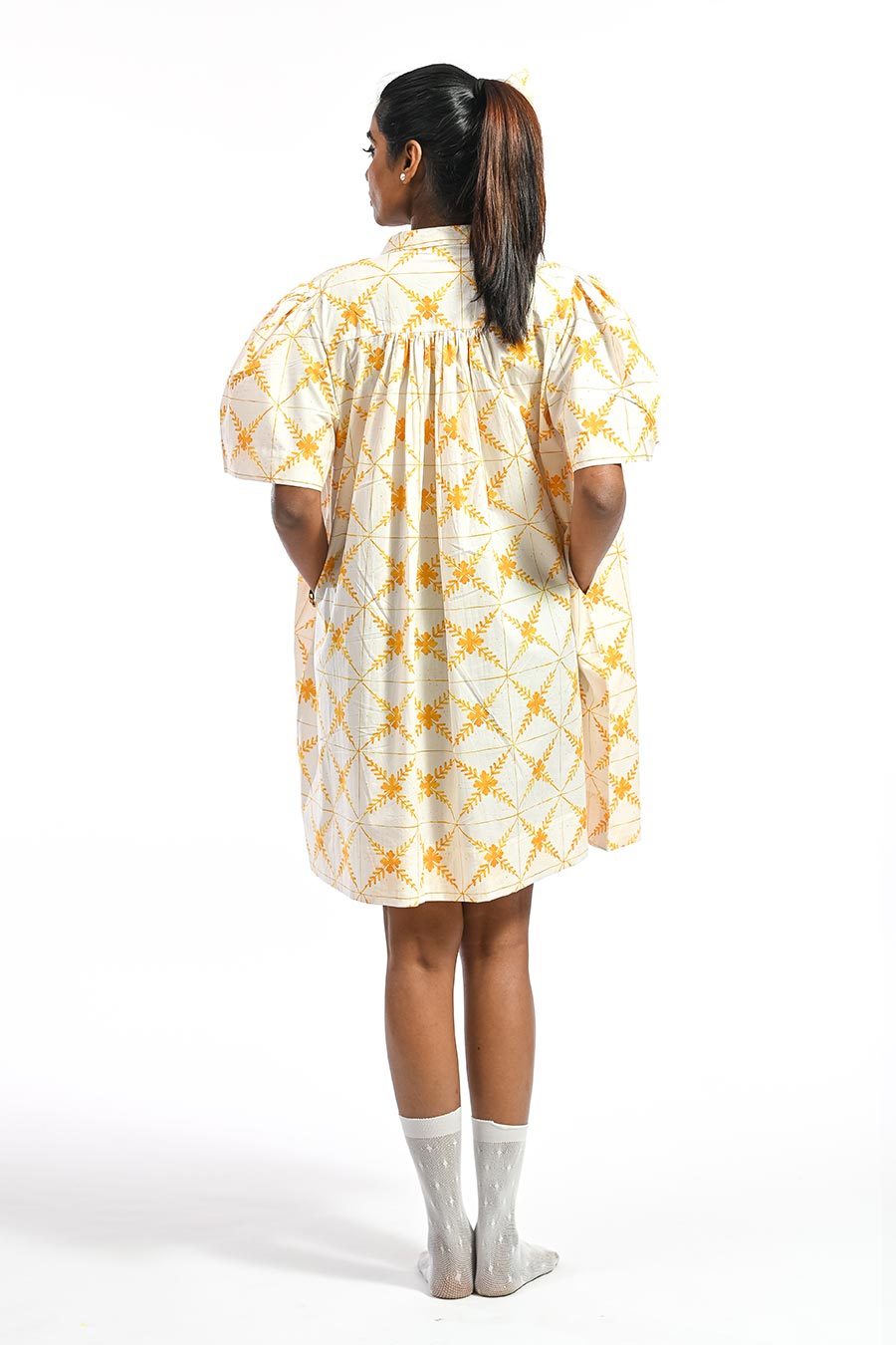 Amarelo Basilica Mosaic Printed Short Dress
