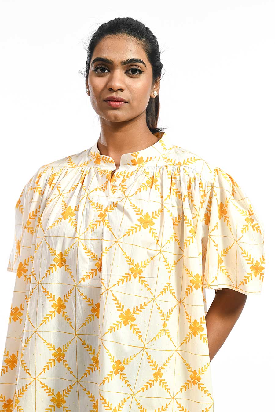 Amarelo Basilica Mosaic Printed Short Dress