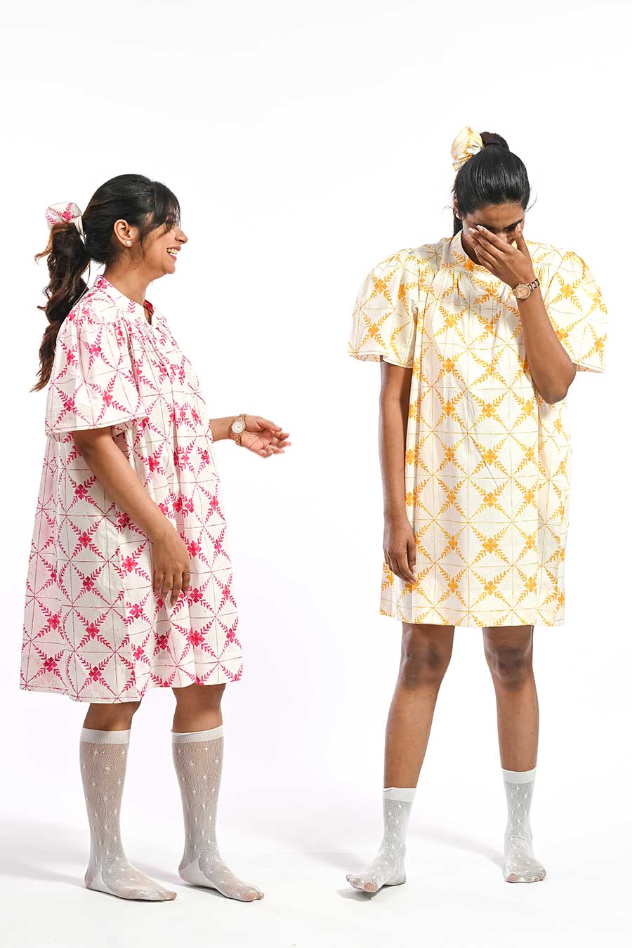 Amarelo Basilica Mosaic Printed Short Dress