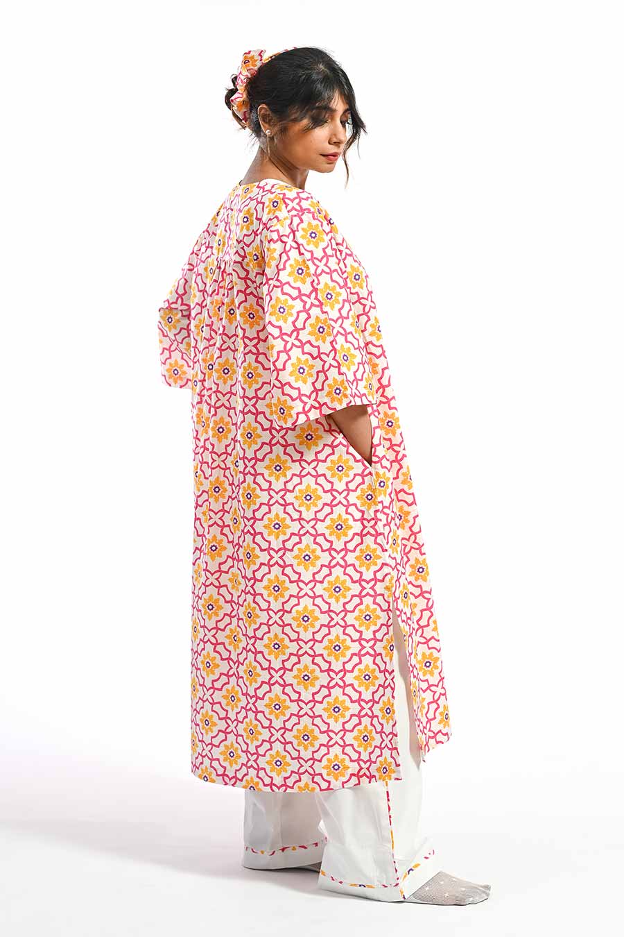 Rosa Pink Mosaic Printed Kurta & Pant Set