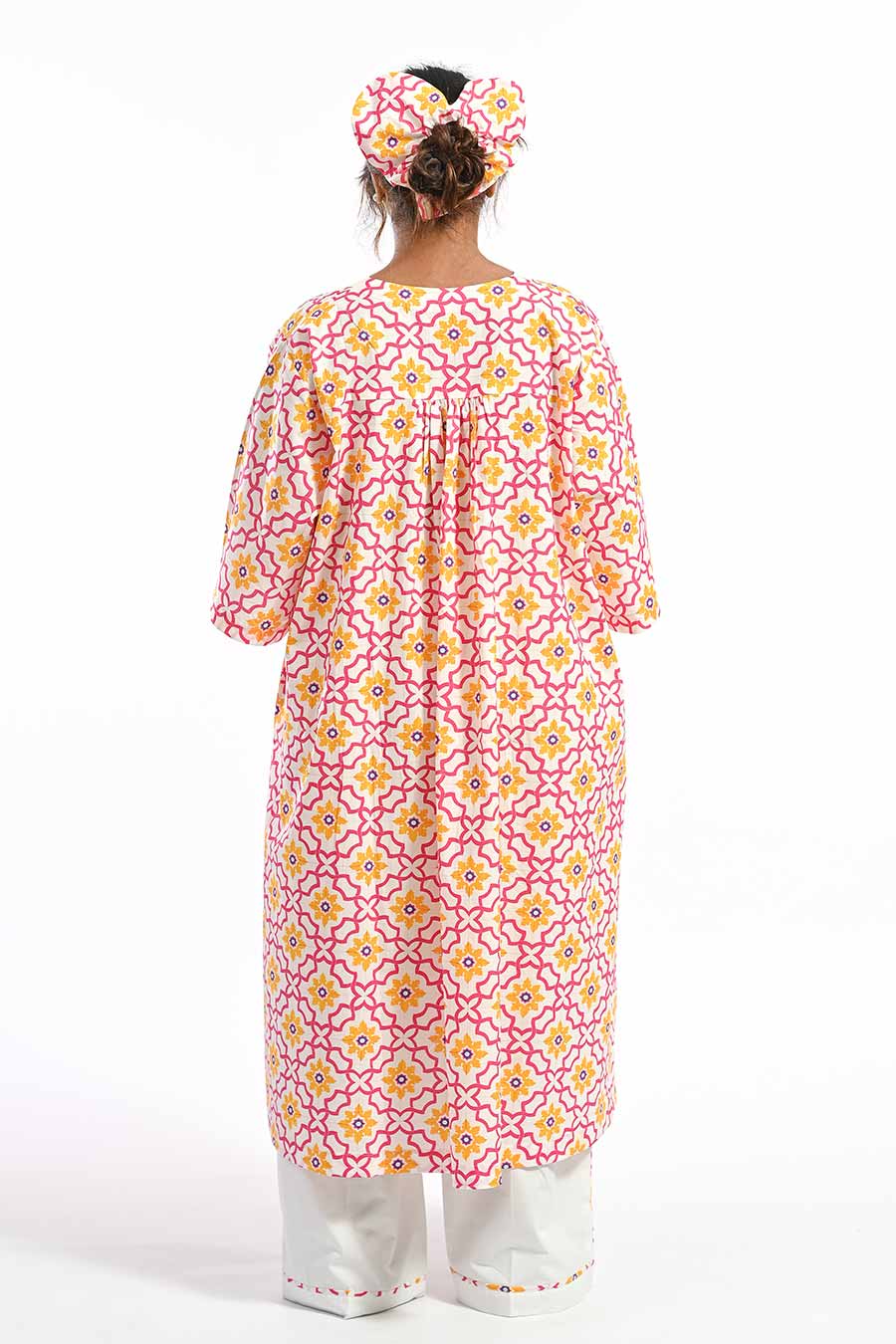 Rosa Pink Mosaic Printed Kurta & Pant Set
