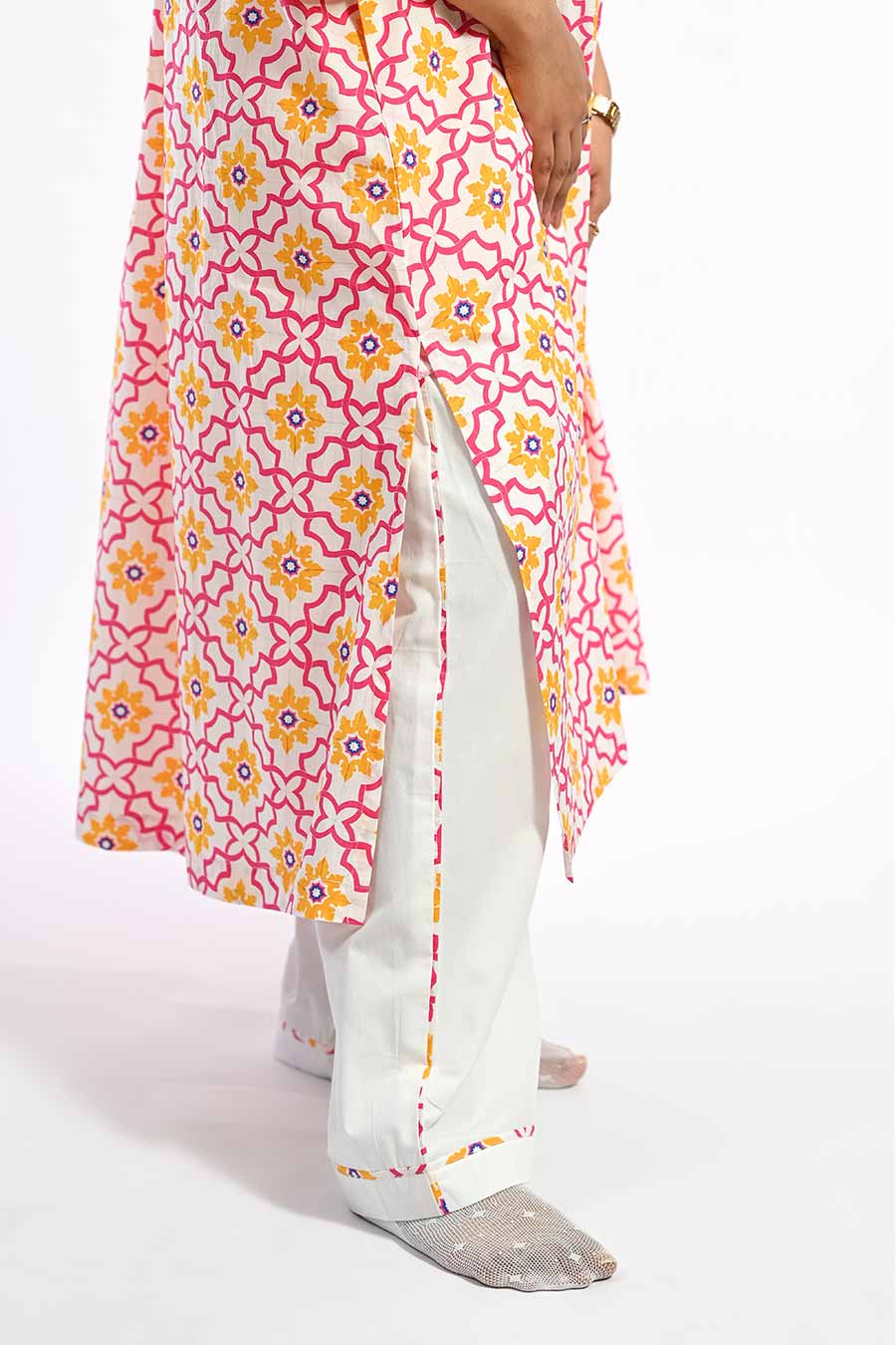 Rosa Pink Mosaic Printed Kurta & Pant Set