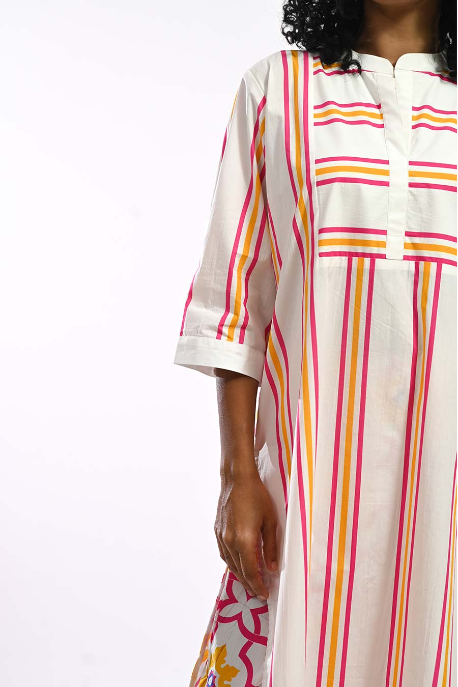 Rosa Porvorim Pink Mosaic Kurta & Pant Set