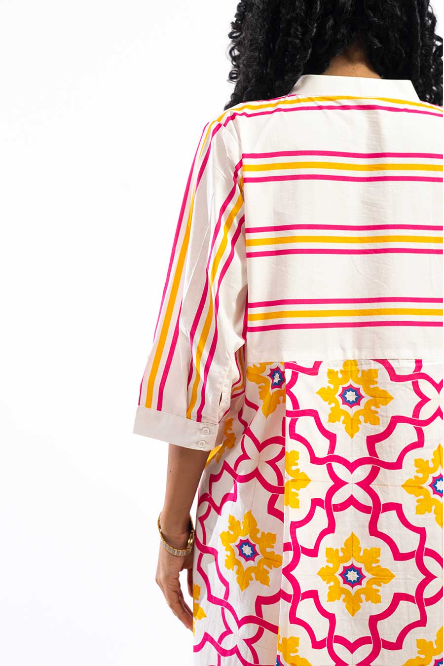Rosa Porvorim Pink Mosaic Kurta & Pant Set