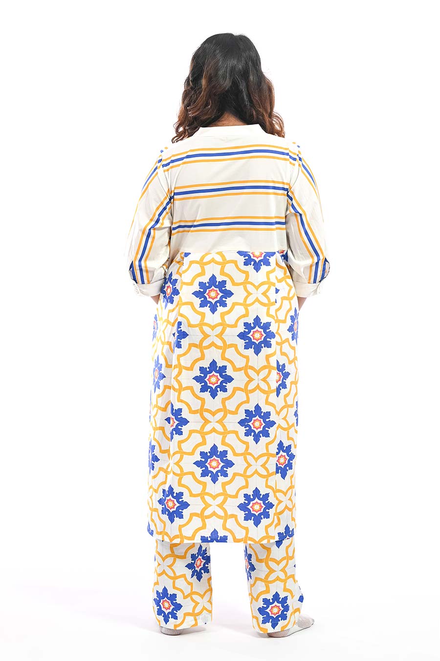 Amarelo Porvorim Yellow Mosaic Kurta & Pant Set