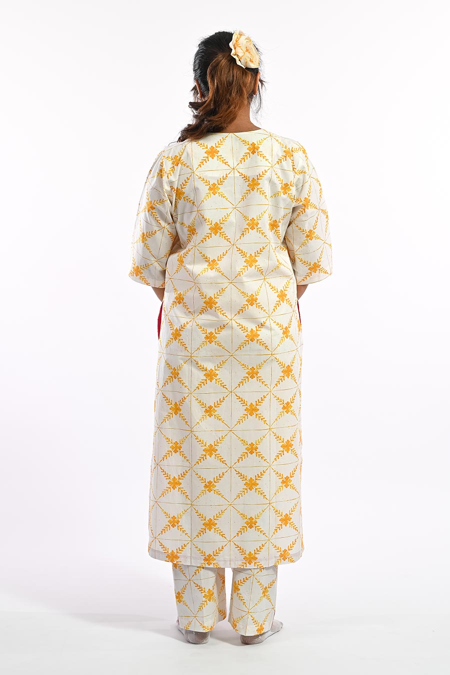 Amarelo Yellow Mosaic Printed Kurta & Pant Set
