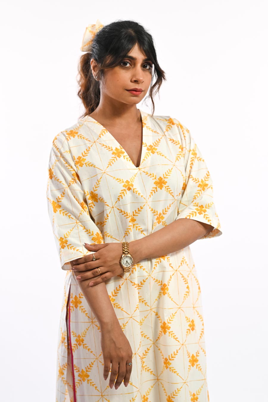 Amarelo Yellow Mosaic Printed Kurta & Pant Set