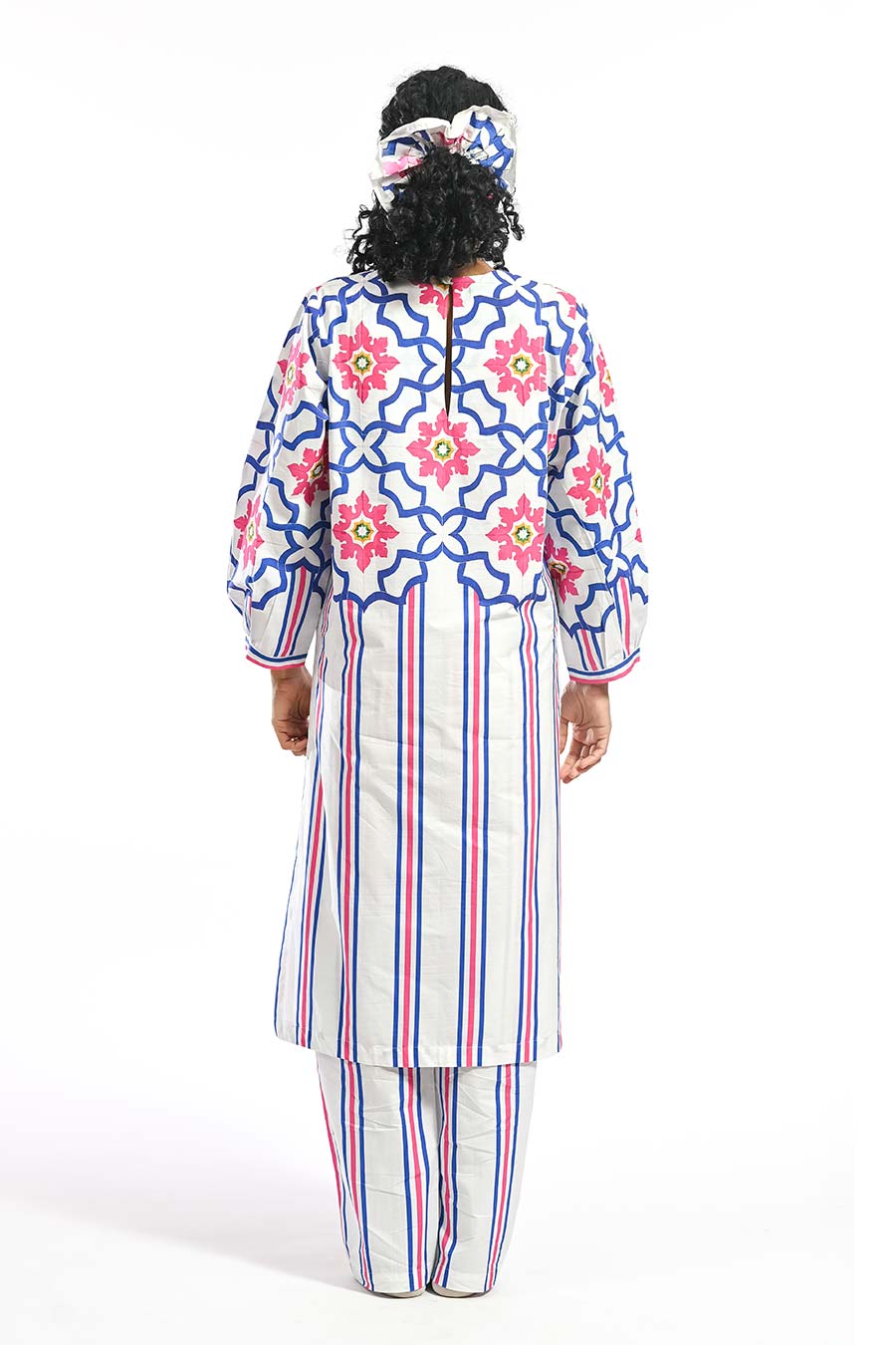 Azul Blue Mosaic Stripe Kurta & Pant Set