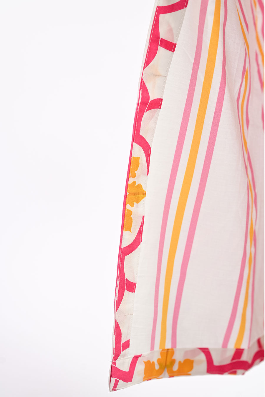 Rosa Pink Mosaic Stripe Kurta & Pant Set