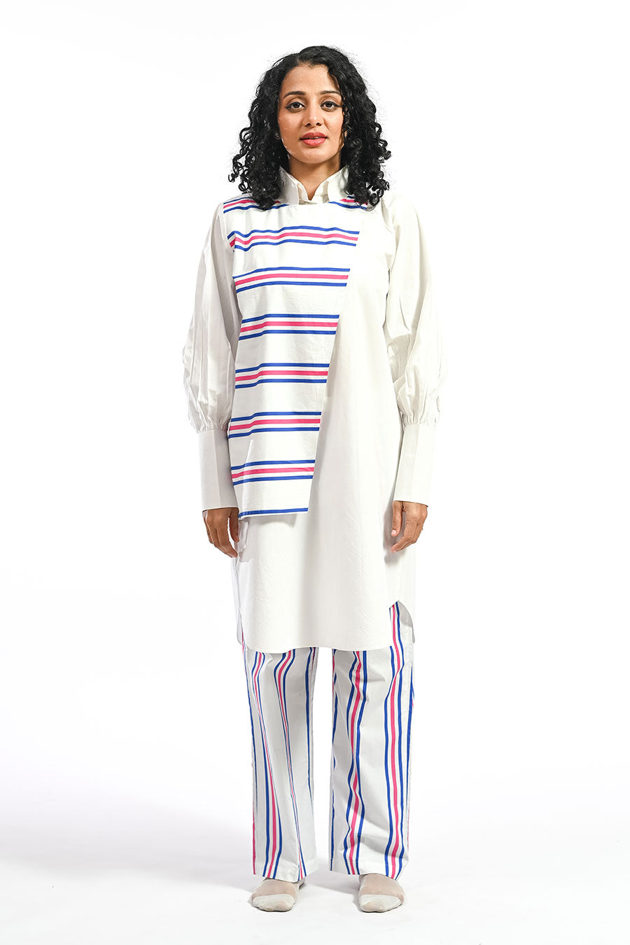 Azul Linear Stripe Mosaic Printed Co-Ord Set
