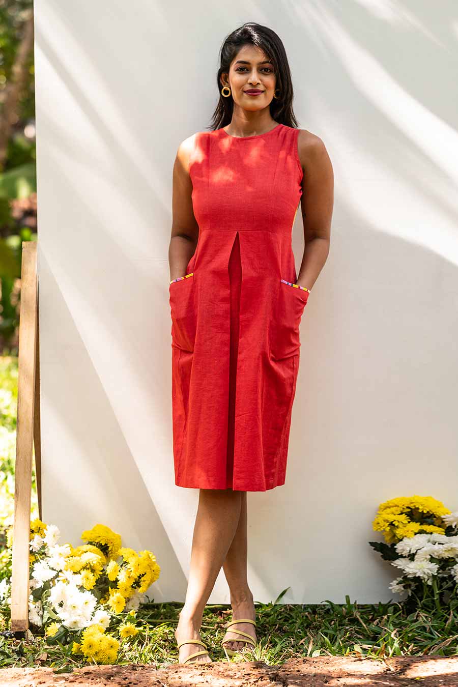 Red Back-Printed Dress