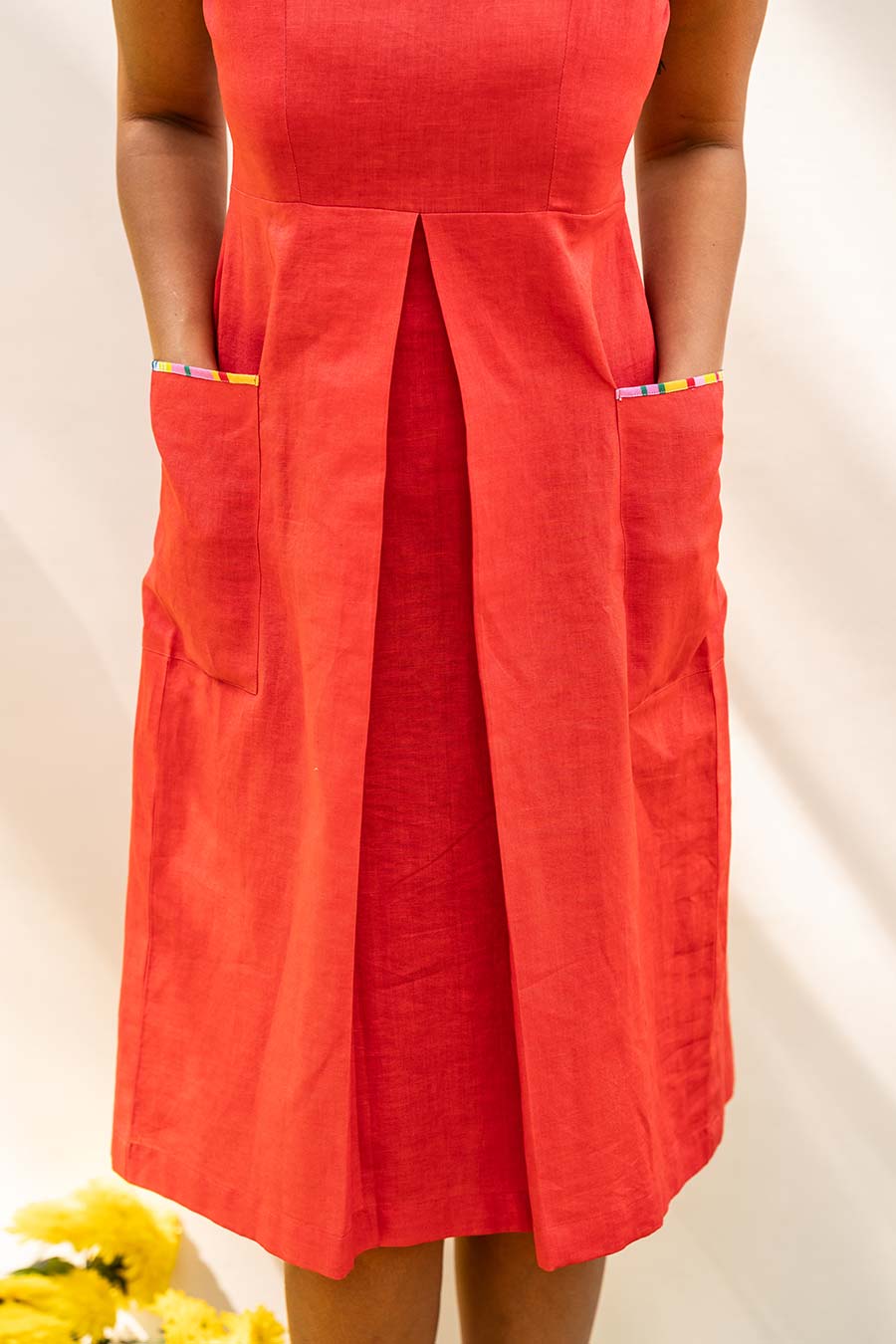 Red Back-Printed Dress