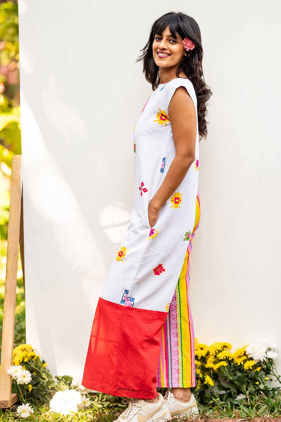 Multicolour Stripes & Motif Printed Jumpsuit