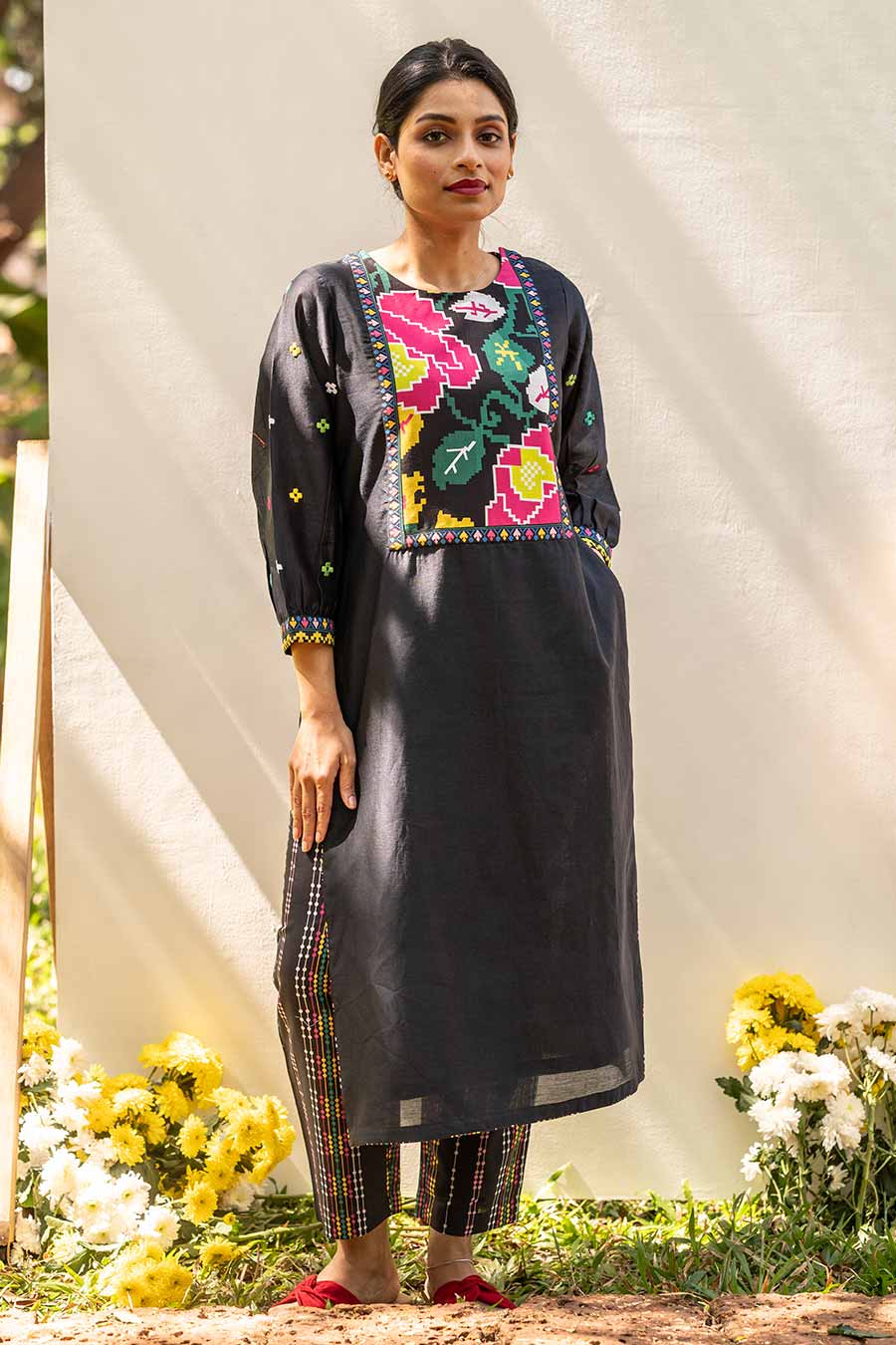 Black Printed Kurta Set