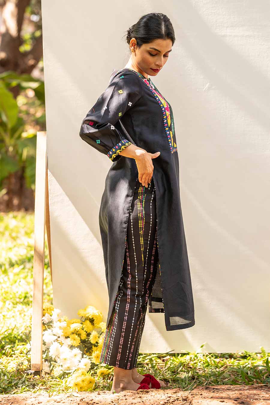 Black Printed Kurta Set