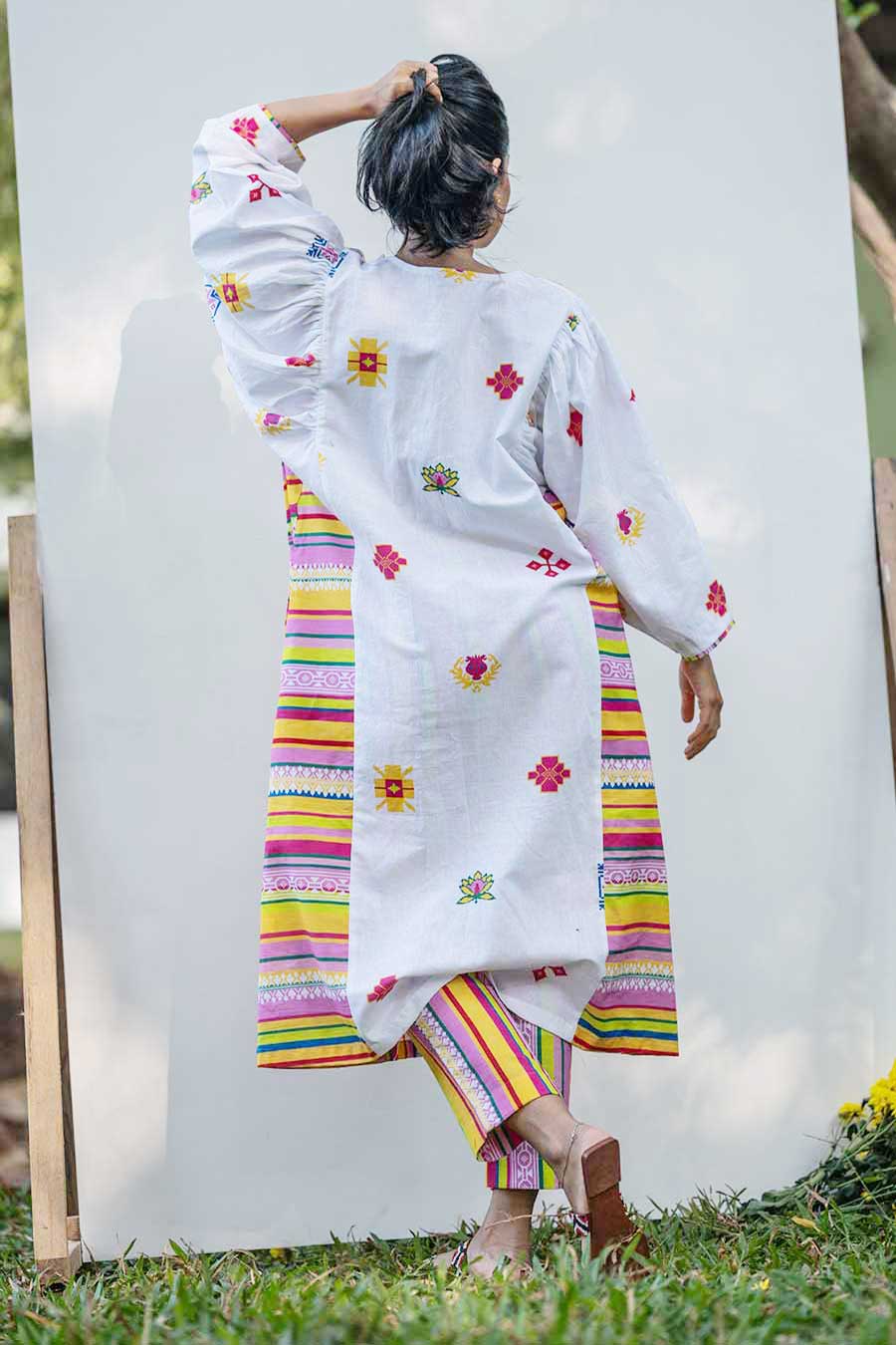 Multicolour Printed Tunic & Pant Set