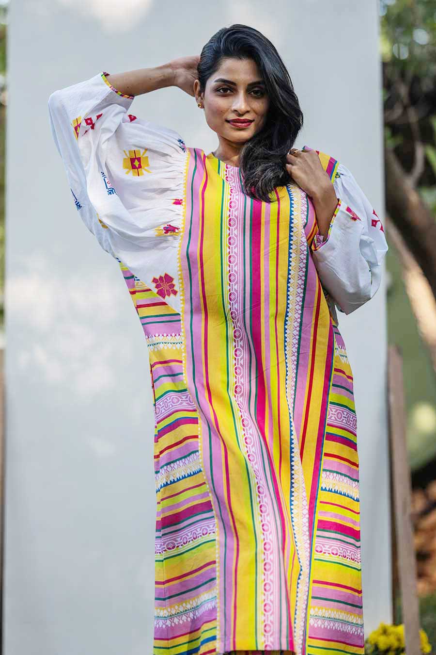 Multicolour Printed Tunic & Pant Set