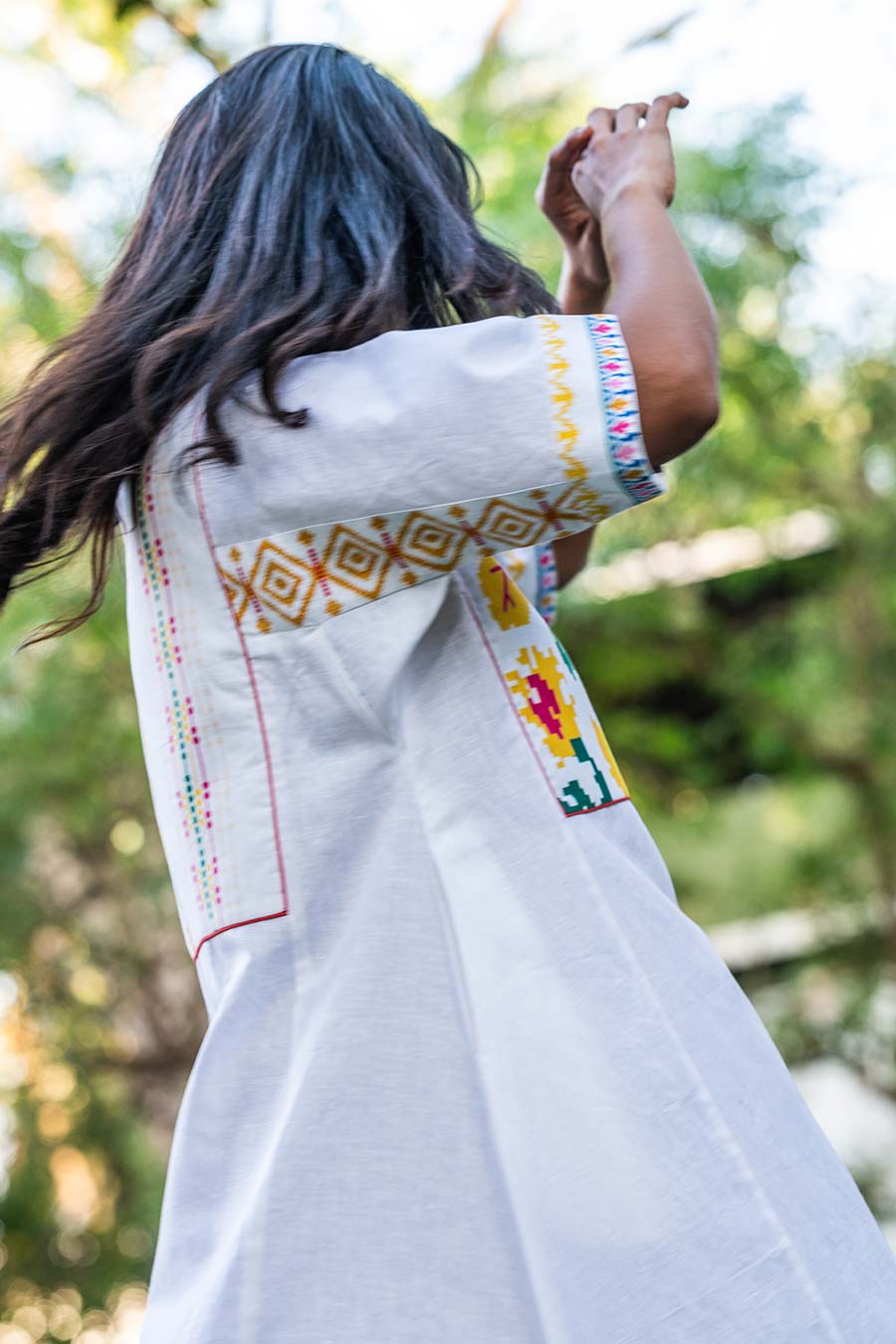 White Printed Midi Dress