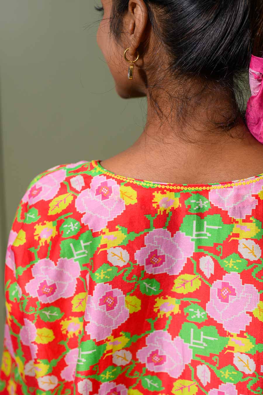 Red Lilly Printed Tunic & Pant Set